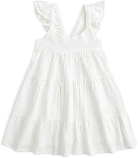 Curipeer Little Girl Cotton Linen Dress for Spring Summer Fun