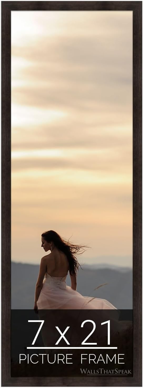 Espresso Brown Picture Frame for 7x21 Inch Artwork and Photos