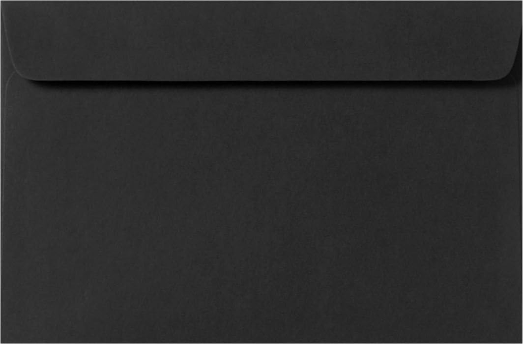 LUXPaper 6 x 9 Booklet Envelopes in Midnight Black - 250 Pack