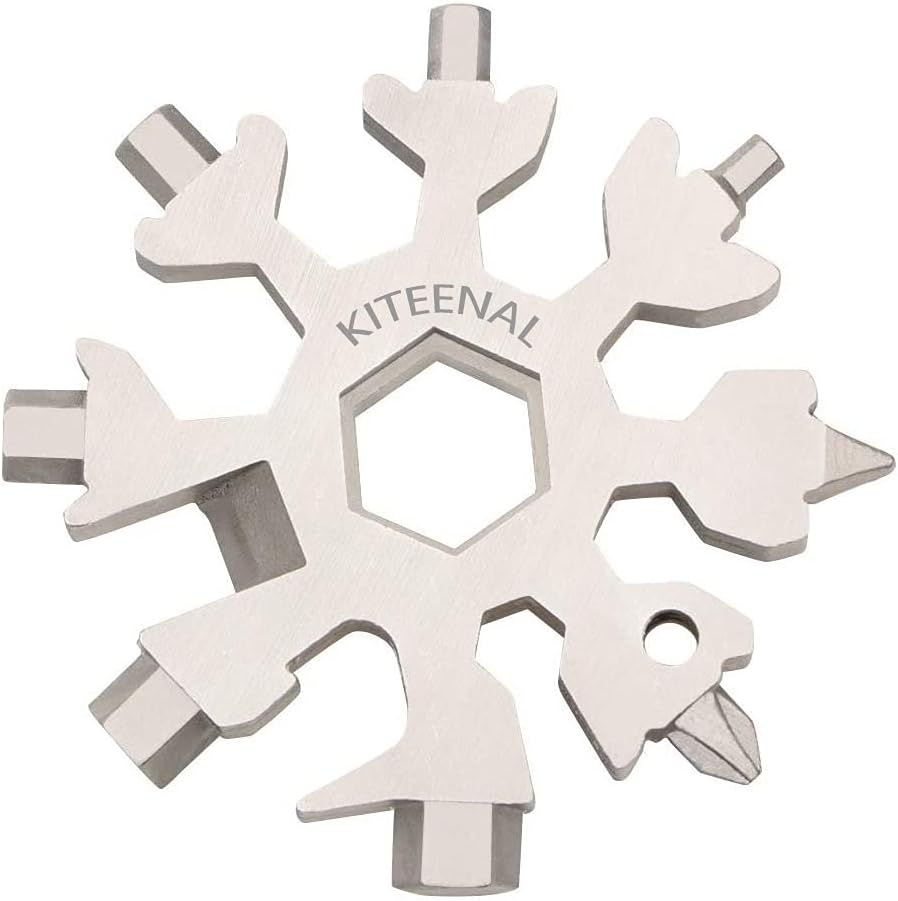 Snowflake Multi-Tool - 19-in-1 Stainless Steel Keychain - Compact & Versatile