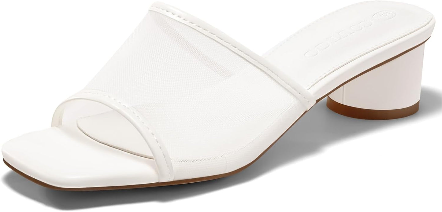 Coutgo Womens Slide Sandals with Chunky Heels for Summer