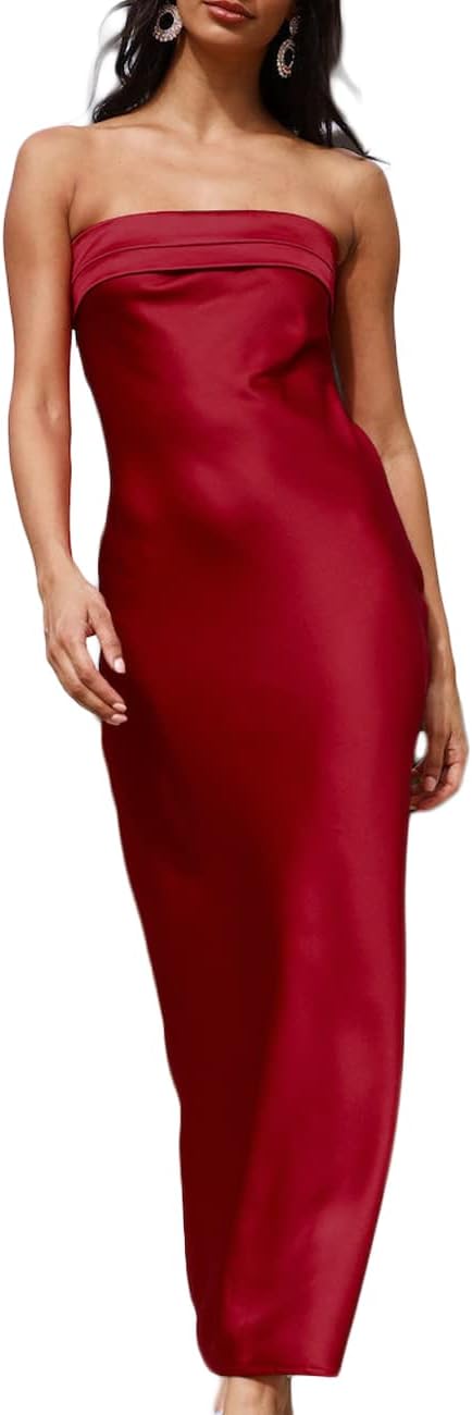 Elegant Strapless Maxi Dress for Women - Perfect for Events