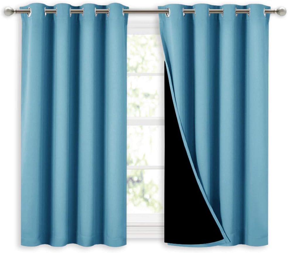 NICETOWN 100% Blackout Short Curtains for Boy's Room