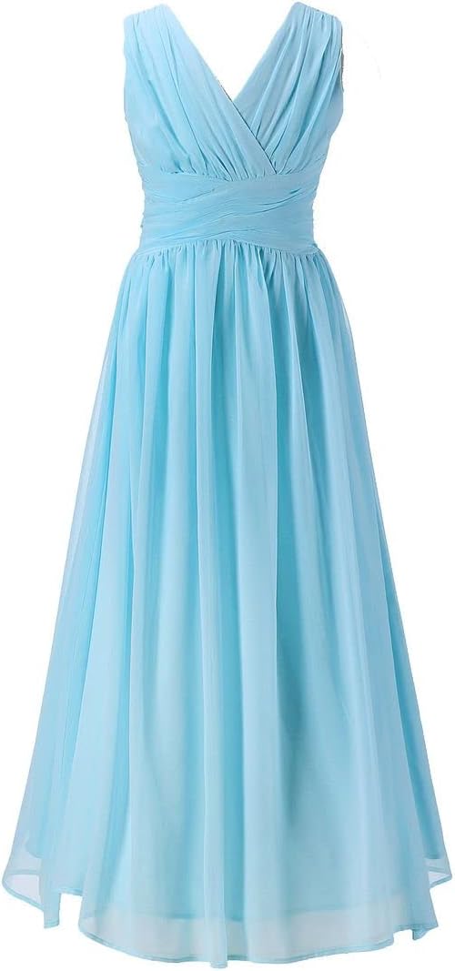 Juniors Long Bridesmaid Dress for Flower Girls and Parties
