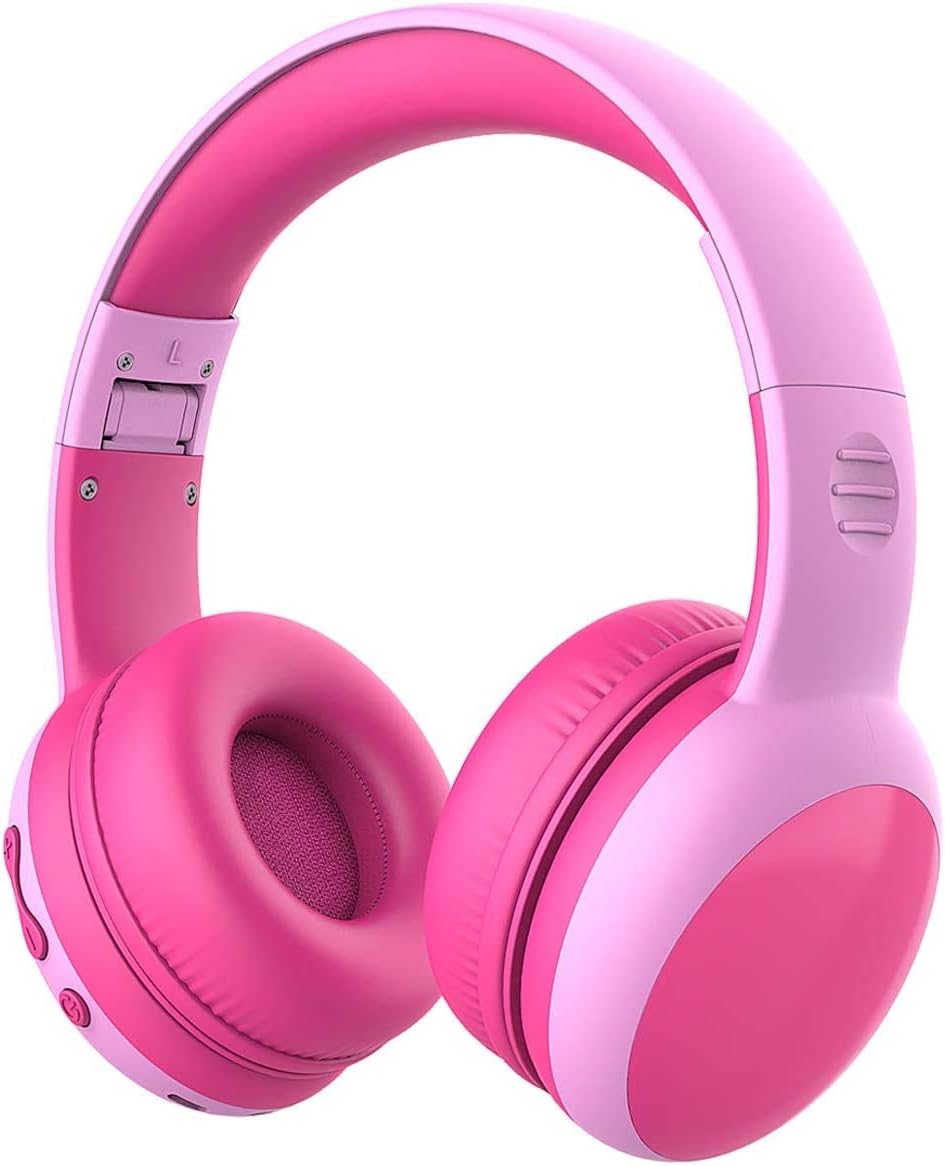 40-Hour Playtime Kids Bluetooth Headphones in Pink