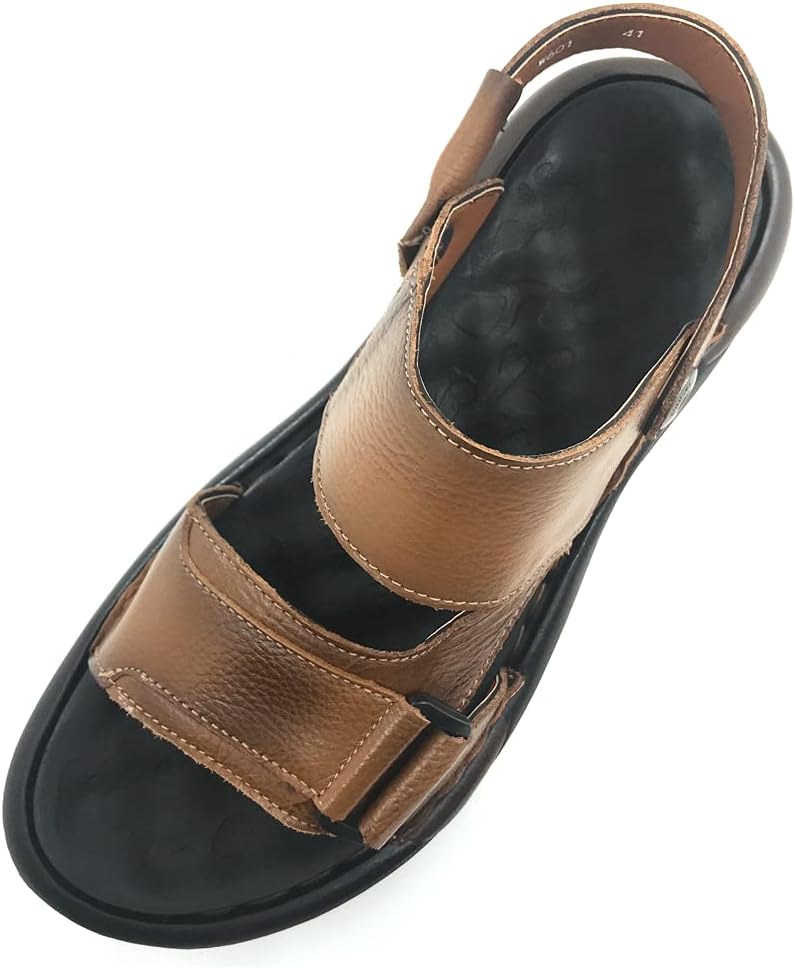 ZLUXURQ Luxury Men's Leather Sandals - Summer Comfort