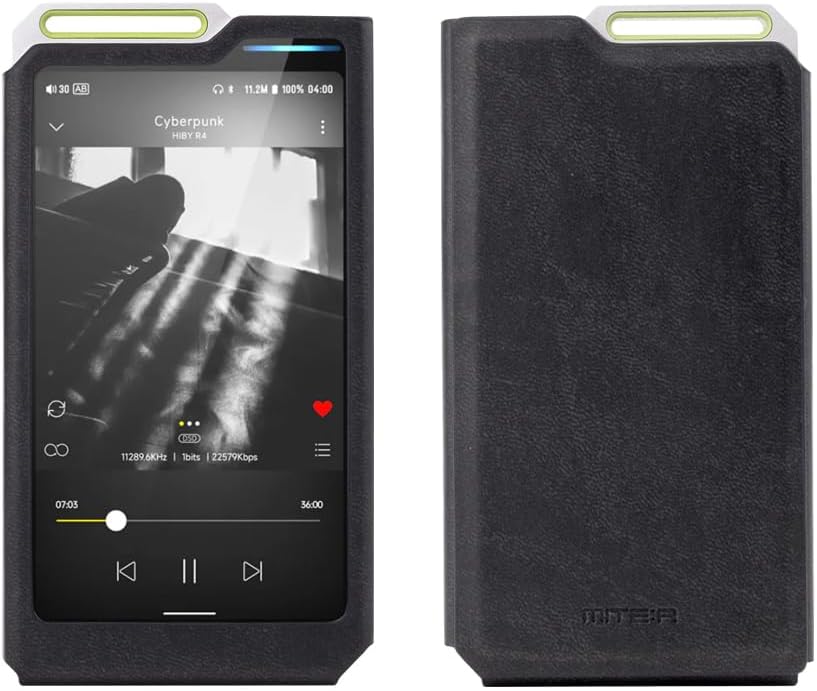Handmade PU Leather Case for HiBy R4 by MITER - Black Cover