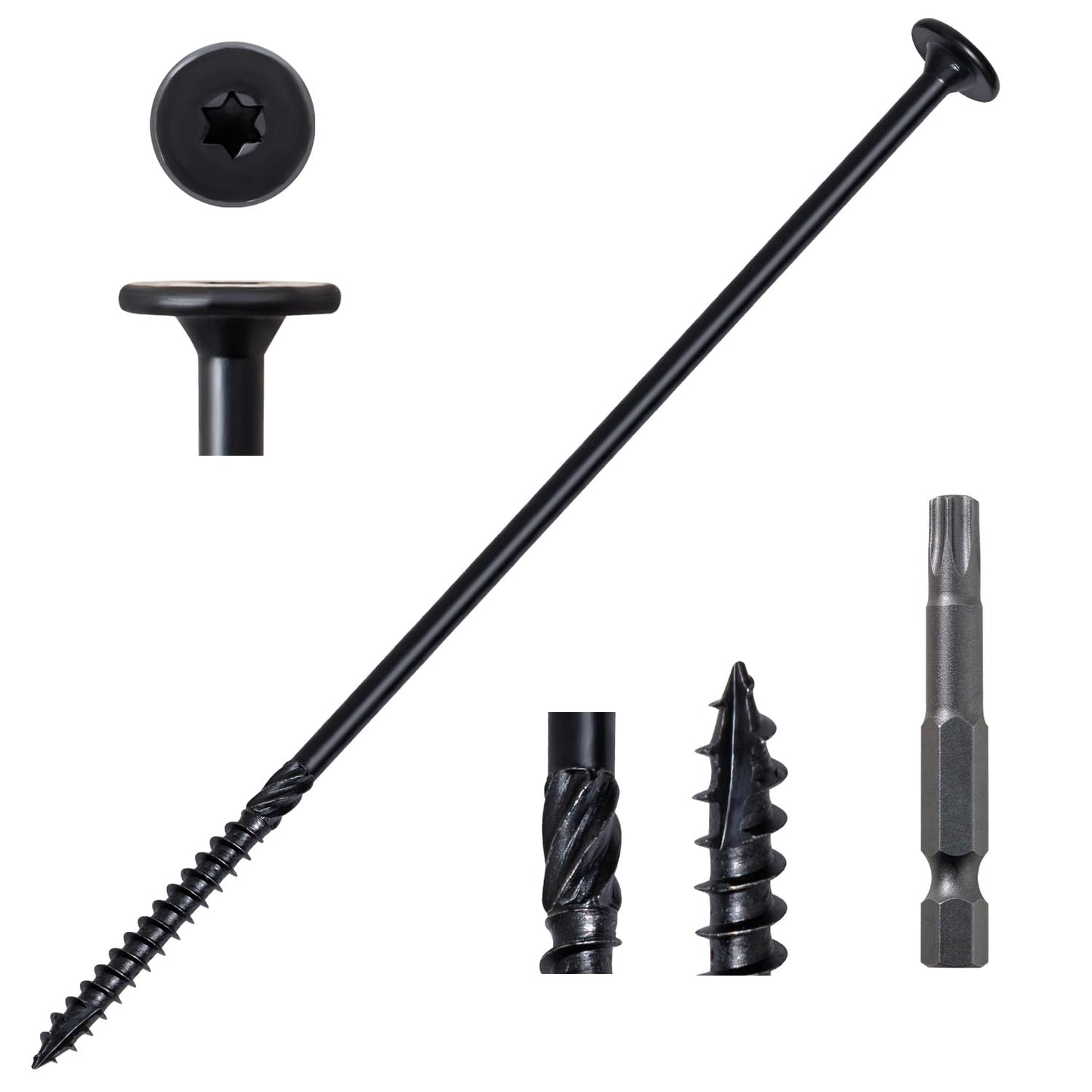 LIONMAX Structural Wood Lag Screws #14 x 8 Inch for Heavy Duty