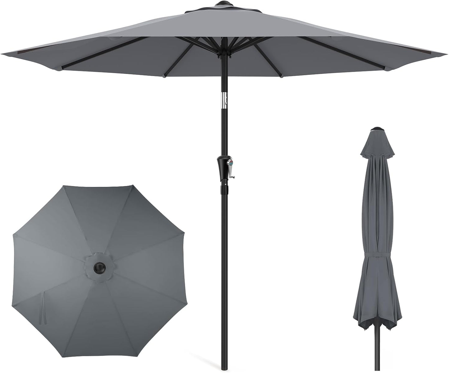 HOMSHADE 9ft Outdoor Patio Umbrella with UV Protection Features