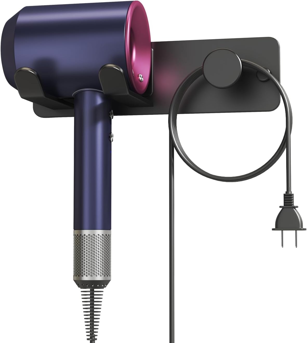 Sleek Wall Mount Hair Dryer Holder - Stainless Steel