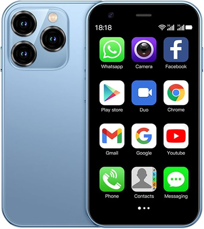 Mini Unlocked Phone Quad Core Dual SIM 5.0MP Blue