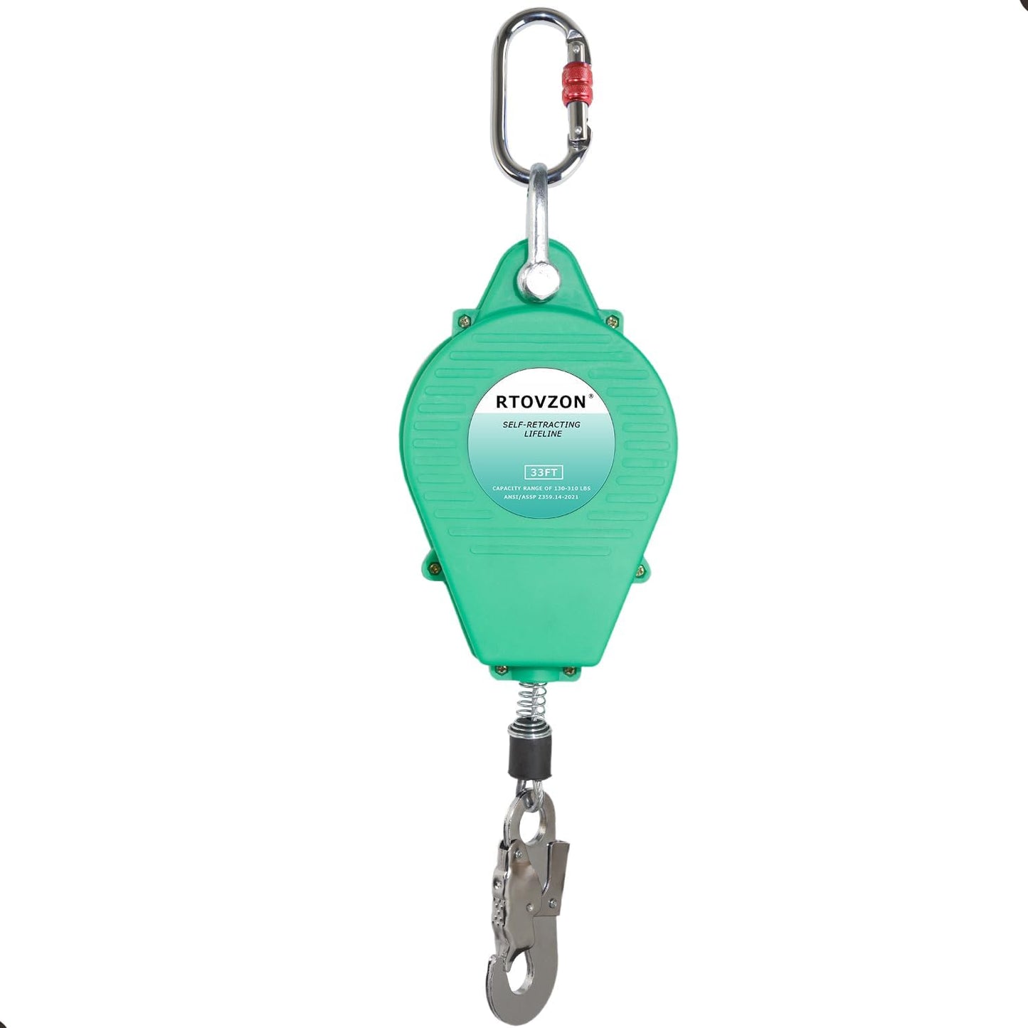 33FT Self Retracting Lifeline for Fall Protection and Safety
