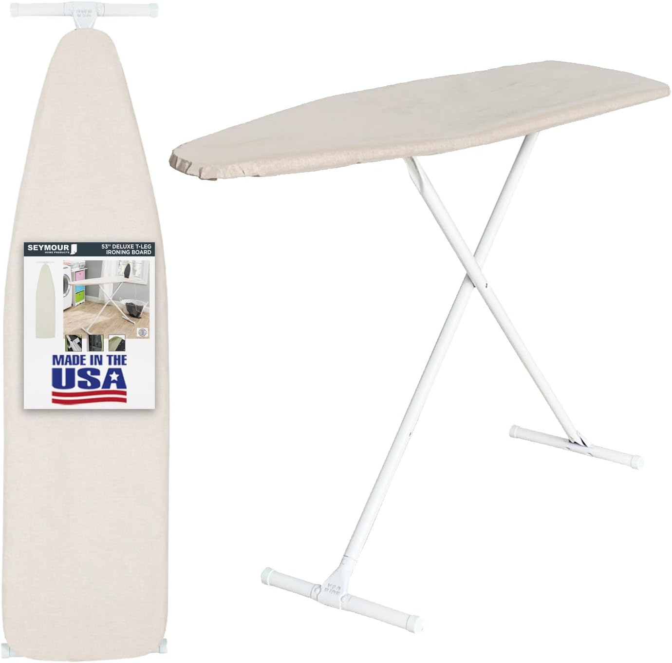 Full Size Ironing Board with Cover & Pad for Home Use