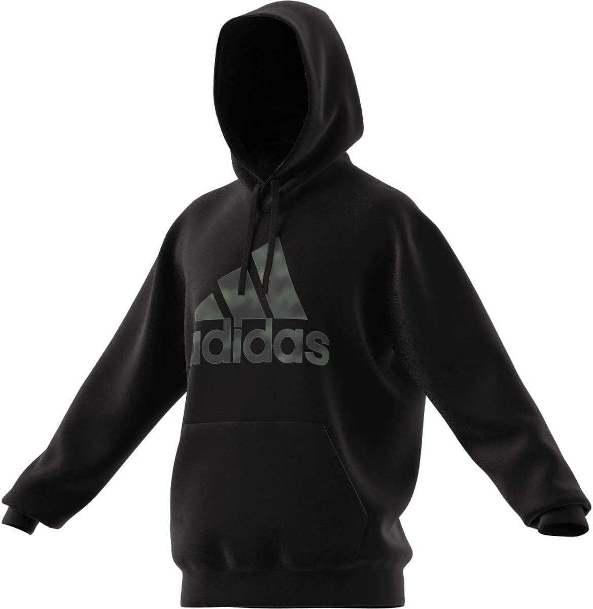 adidas Essentials Men's 4XL Black Camo Logo Hoodie