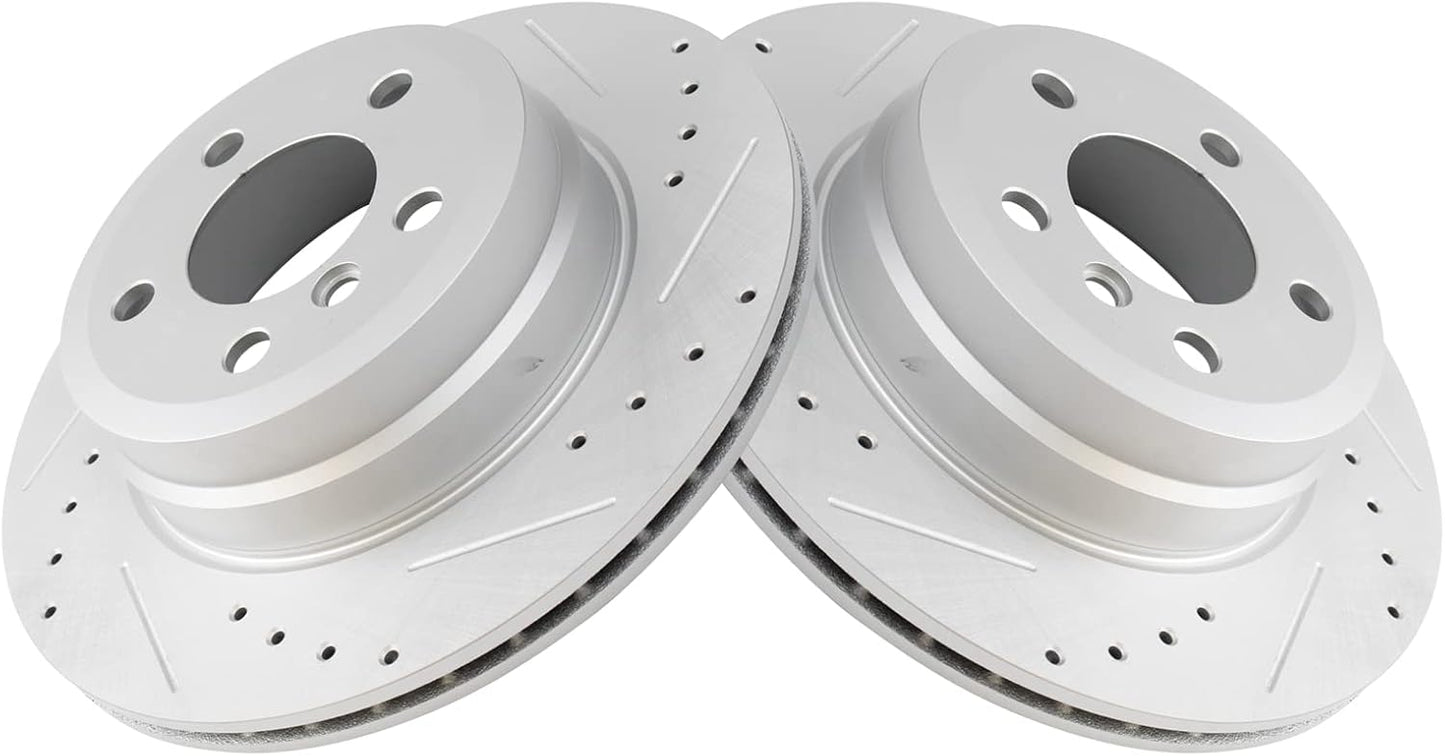 TRQ Rear Performance Brake Rotors Set for BMW X5 and X6