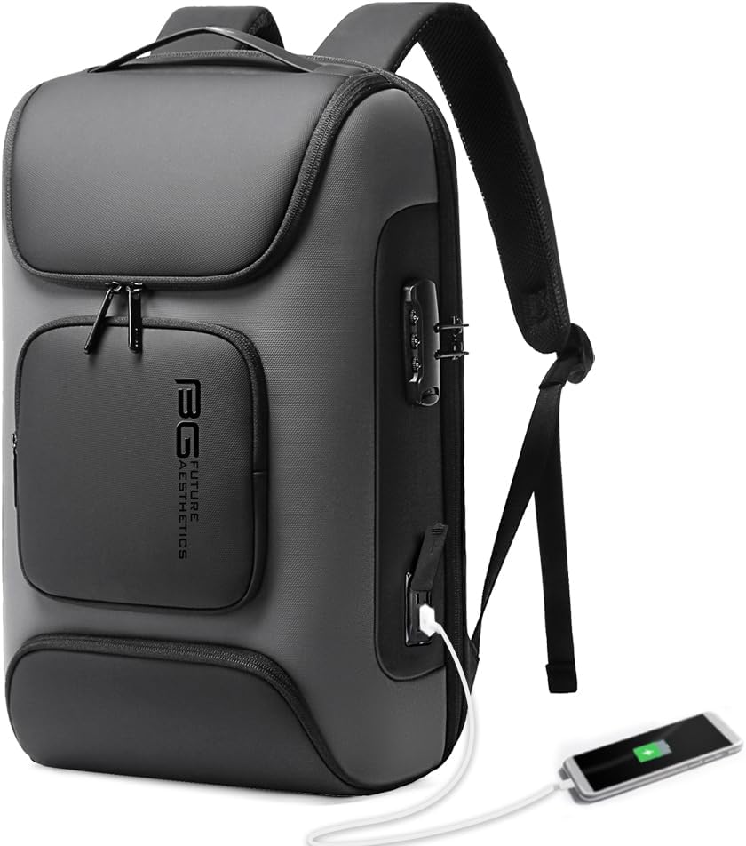 BANGE Business Laptop Backpack with USB Charging Port for Travel