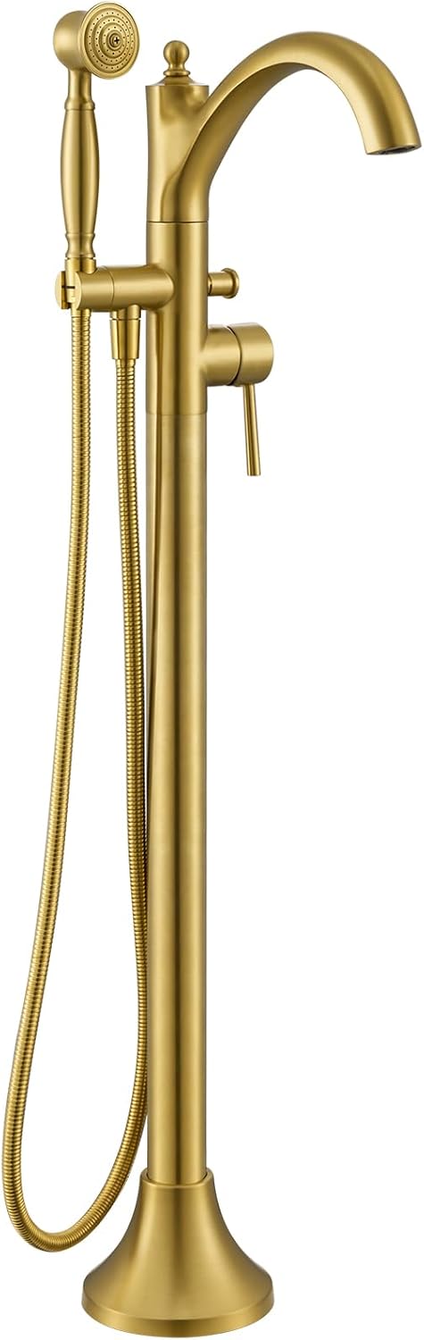 Freestanding Tub Faucet with Vintage Hand Shower for Classic Charm