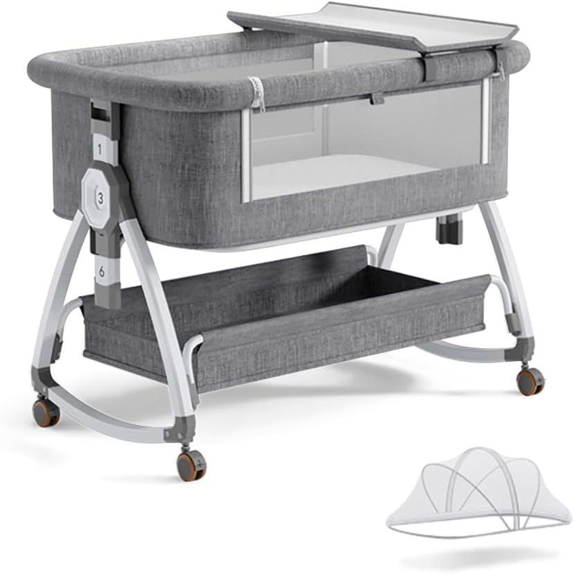 bonbay Baby Bassinet: 4-in-1 Portable Bedside Sleeper for Newborns