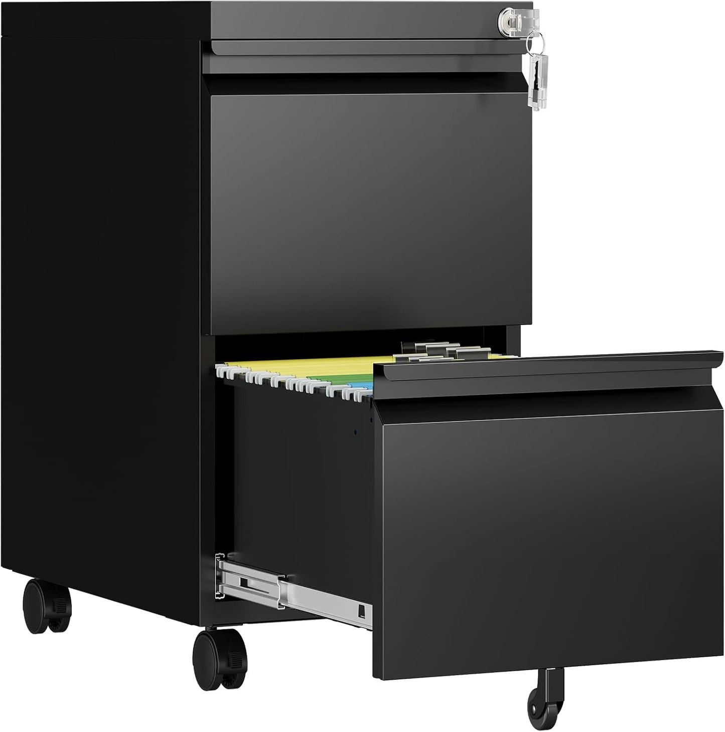 2 Drawer File Cabinet with Lock for Home Office Organization