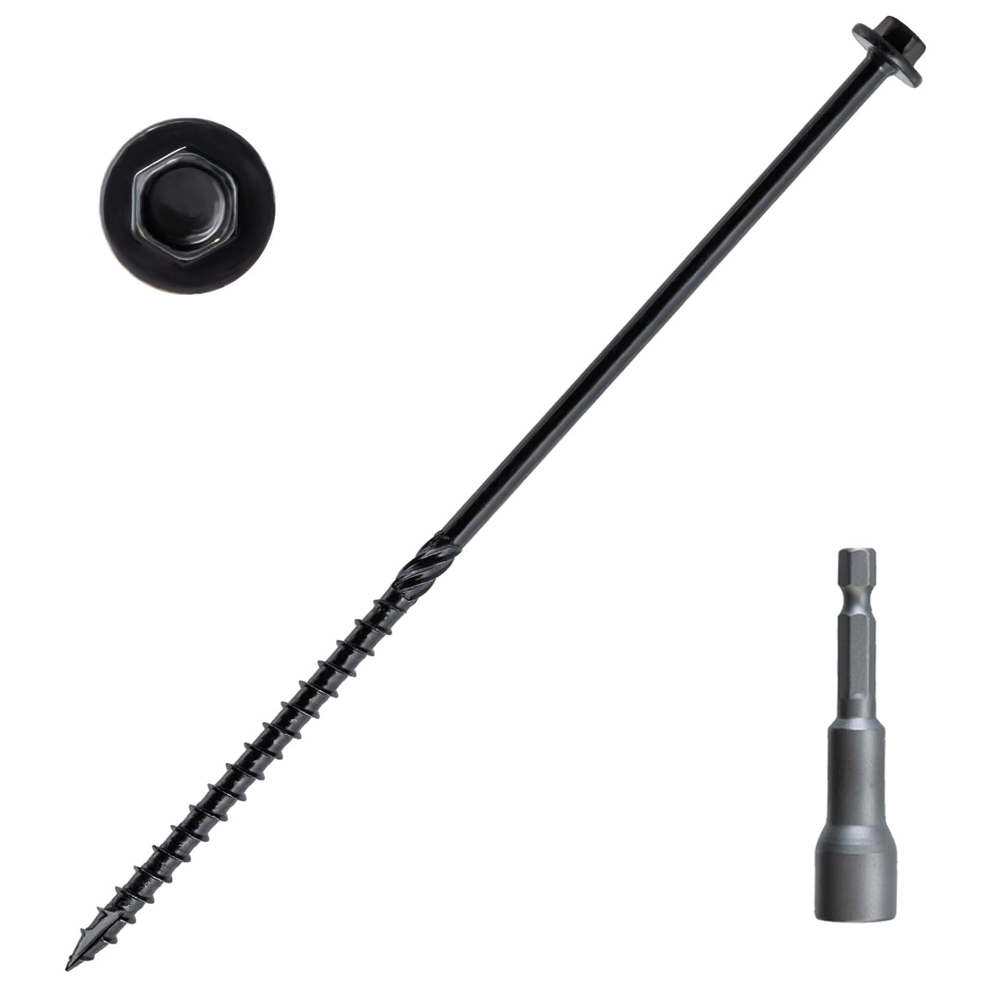 LIONMAX 8 Inch Structural Wood Screws for Heavy Duty Projects