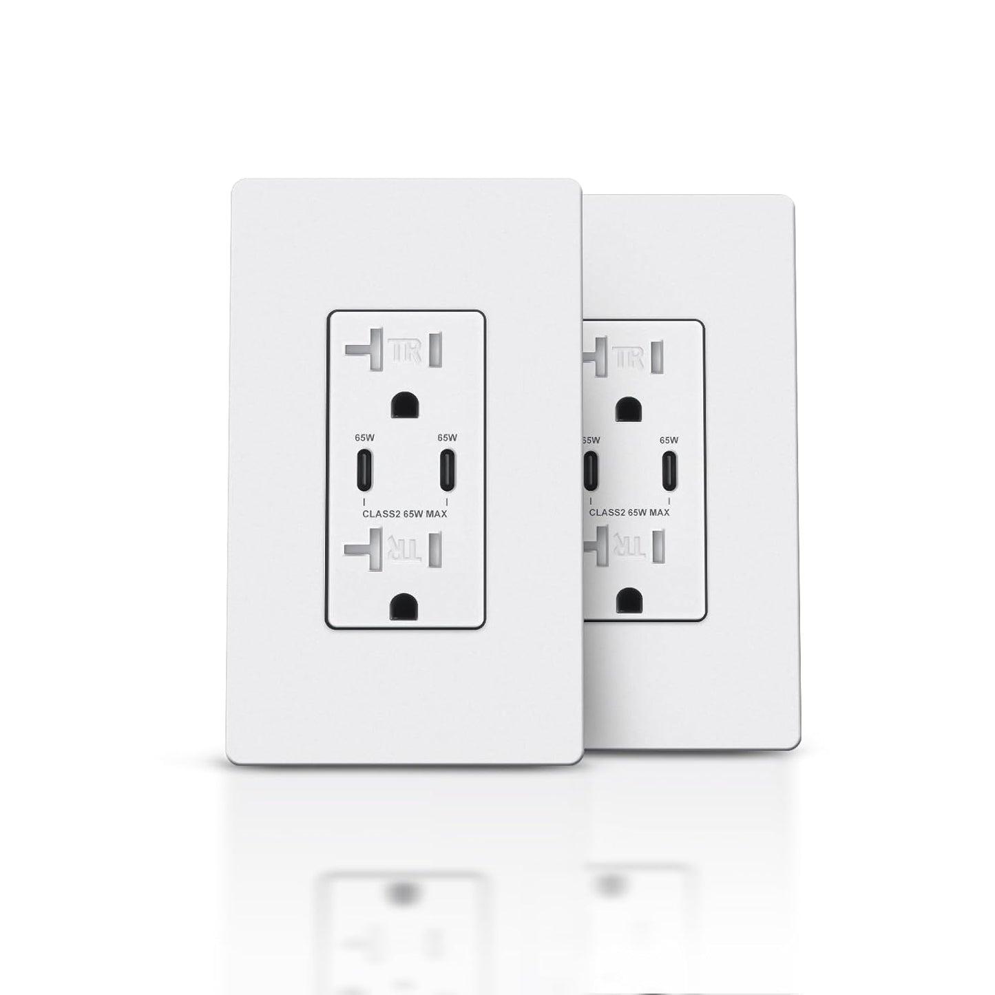 TOPELER USB Wall Outlet with PD 65W Charger for Fast Charging