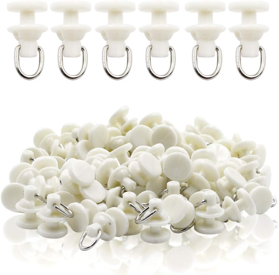 Set of 50 Luomorgo White Plastic Curtain Track Rollers