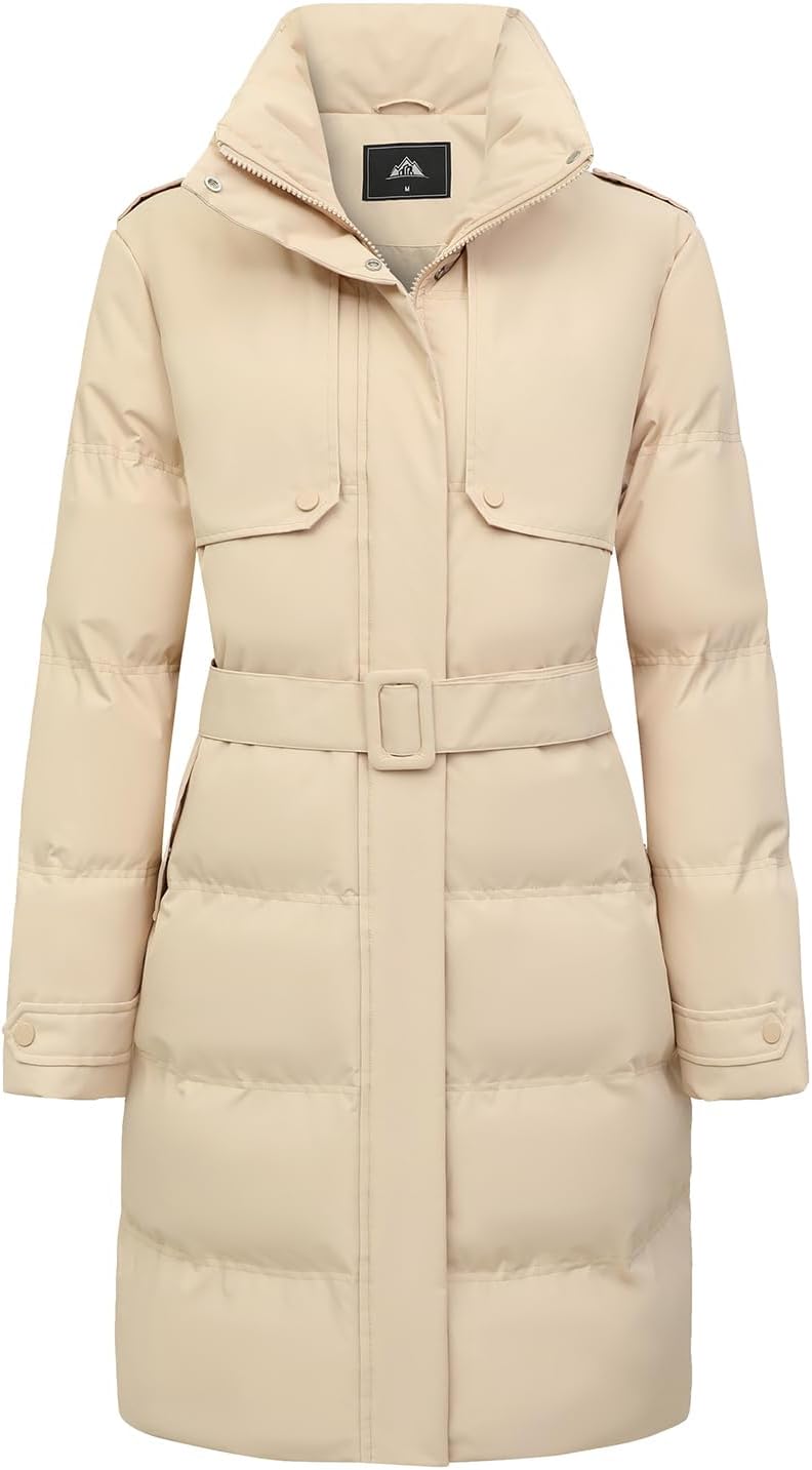 MOERDENG Women's Waterproof Winter Puffer Coat