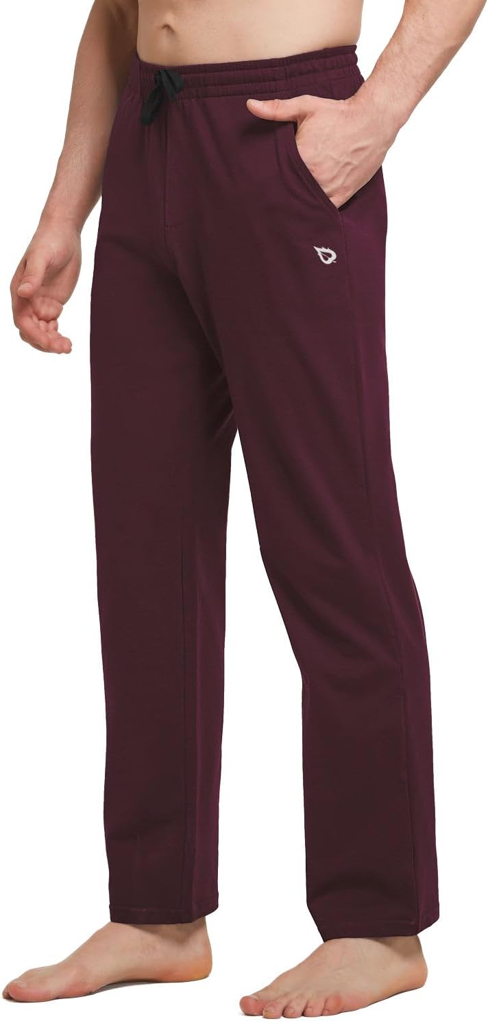 Baleaf Men's Cotton Yoga Sweatpants for Comfort and Style