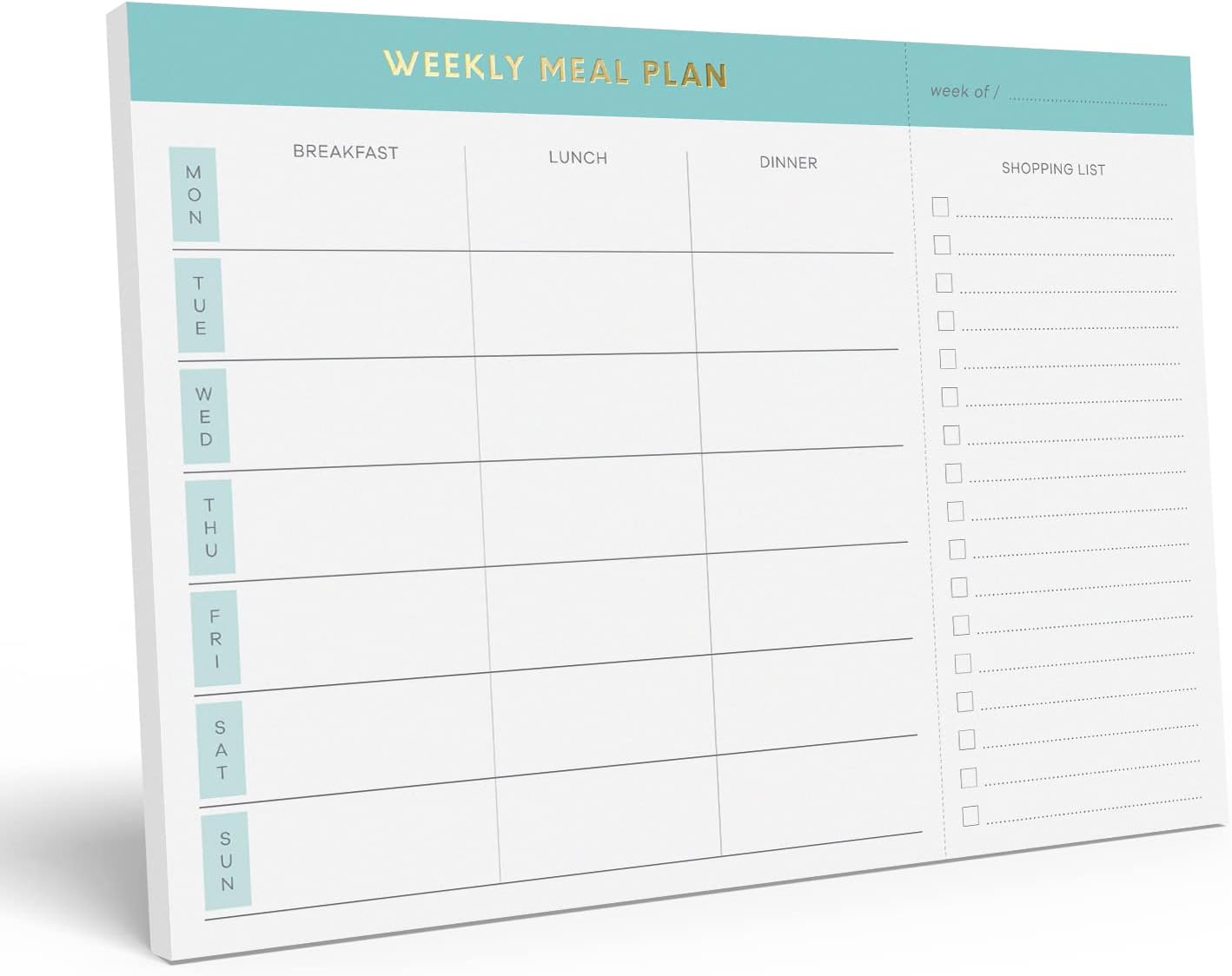 Teal Magnetic Meal Planner: Weekly Menus Made Easy!