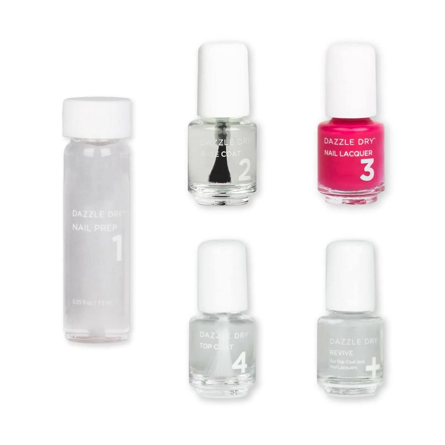 Dazzle Dry Mini Kit 4 Step System for Bright Strawberry Nails
