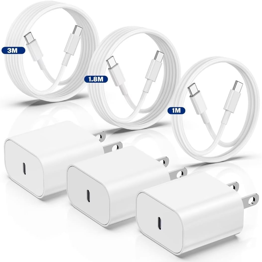 Fast Charge 3-Pack for iPhone 16/15 - 20W Type C
