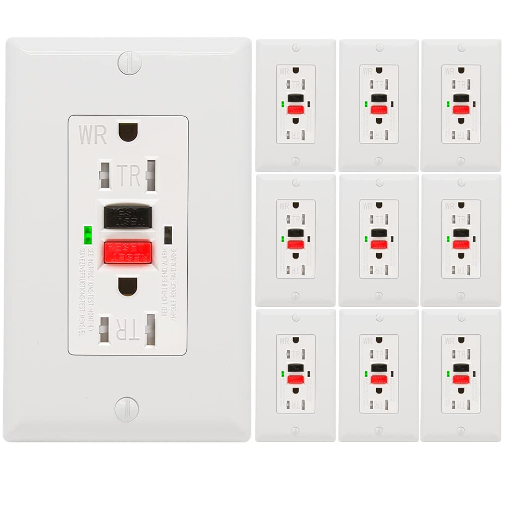 10 Pack POWAWINI GFCI Outlet 15 Amp for Indoor and Outdoor Use