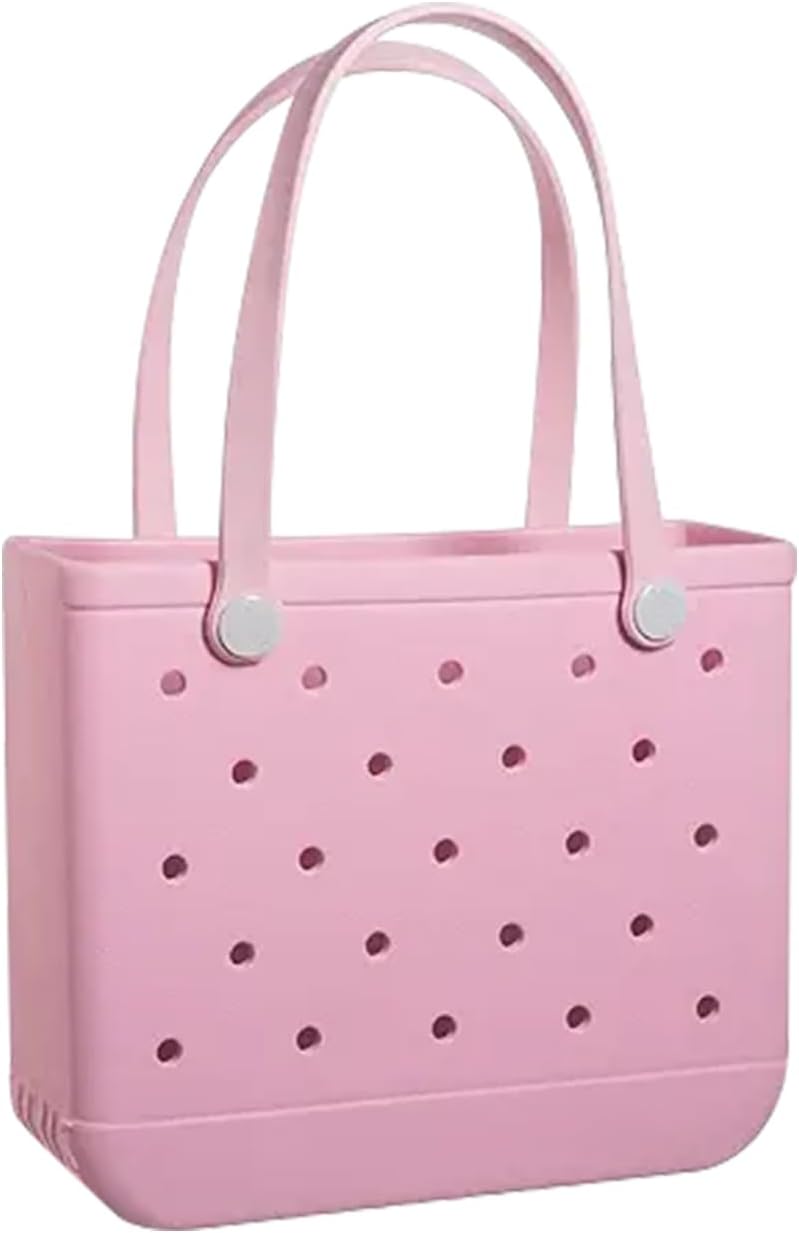 Beach Bag Rubber Small Tote Bag for Women, Waterproof Handbag