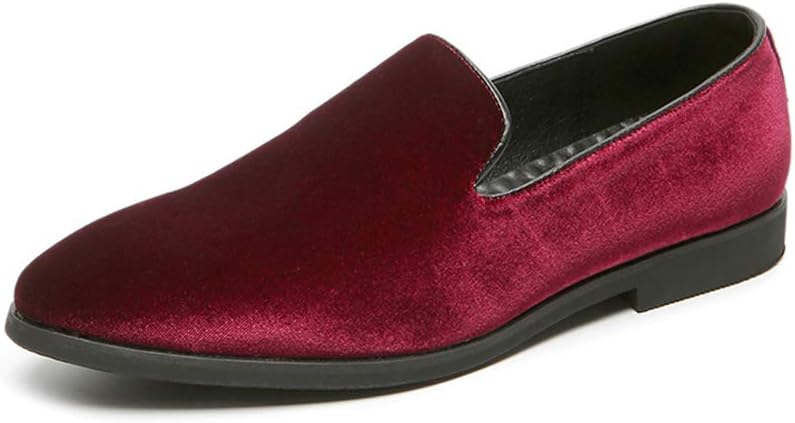 FLQL Men's Luxury Penny Loafer Slip-On Velvet Shoes for Parties