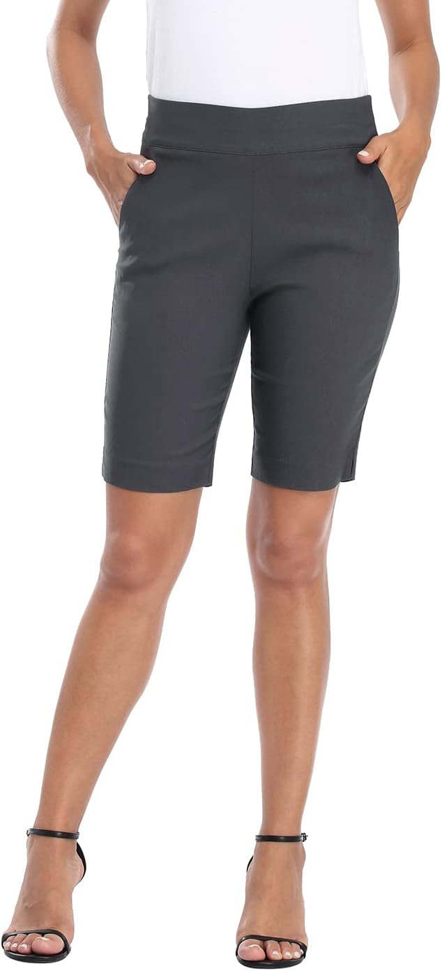 Stylish Women's Pull On Bermuda Shorts with Pockets for Summer