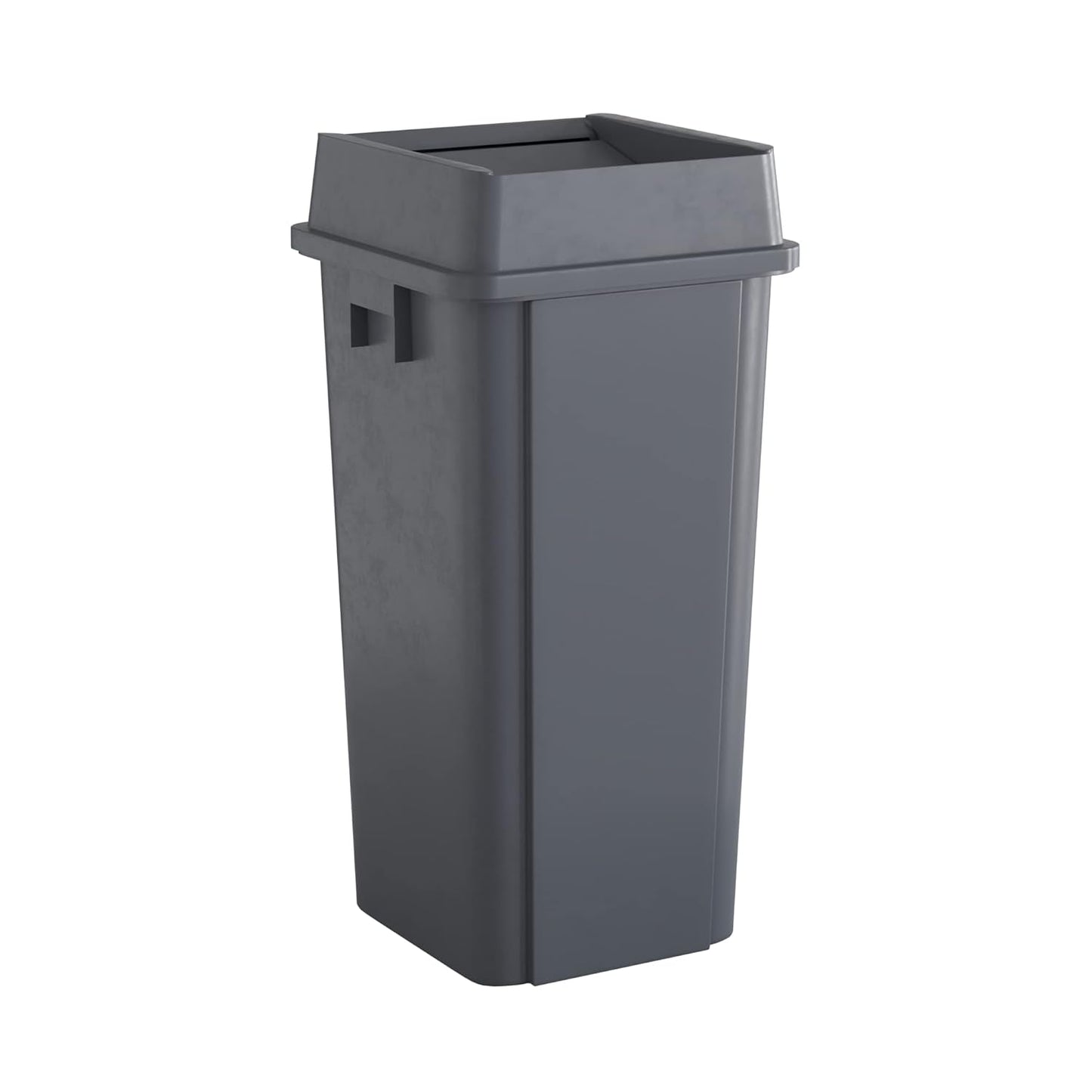 23 Gallon Grey Square Commercial Trash Can for Efficient Waste