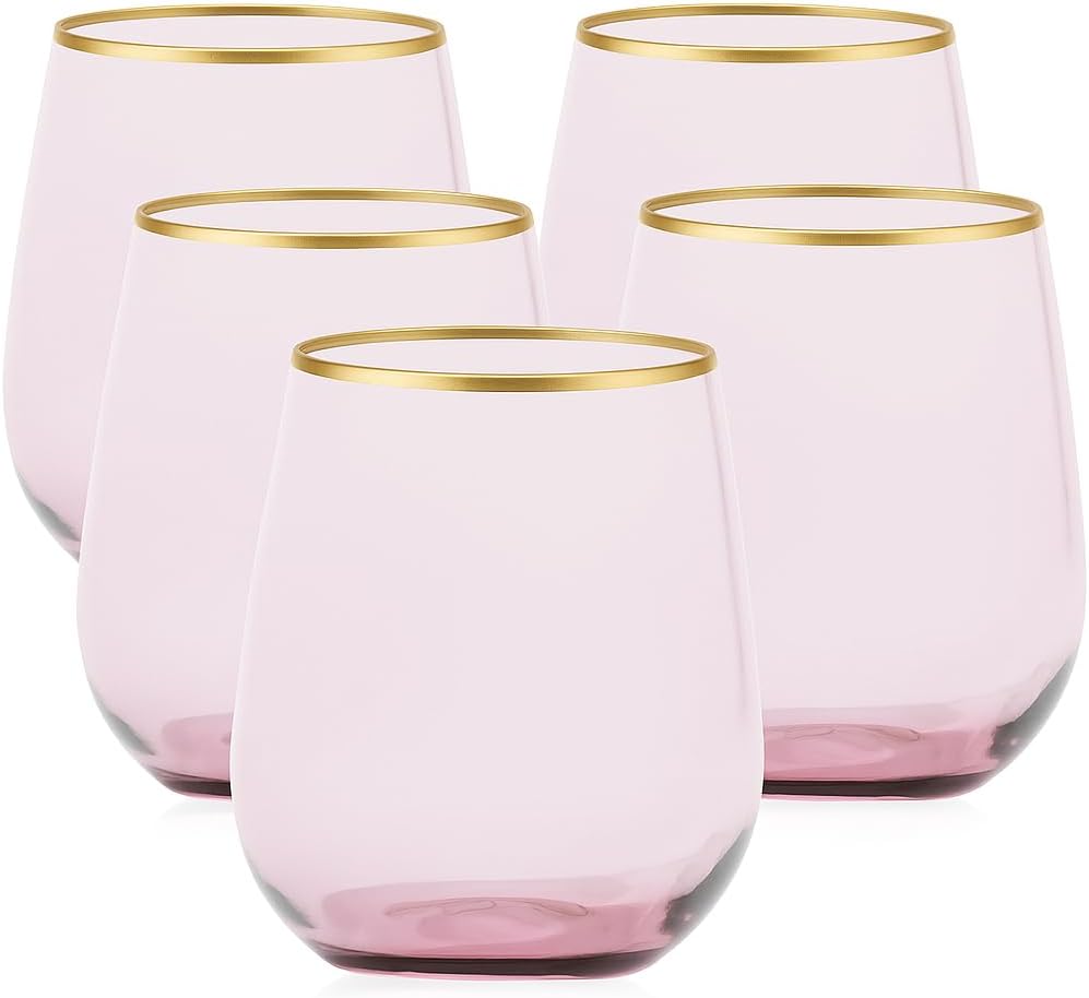 40 Count Unbreakable Stemless Plastic Wine Glasses for Events