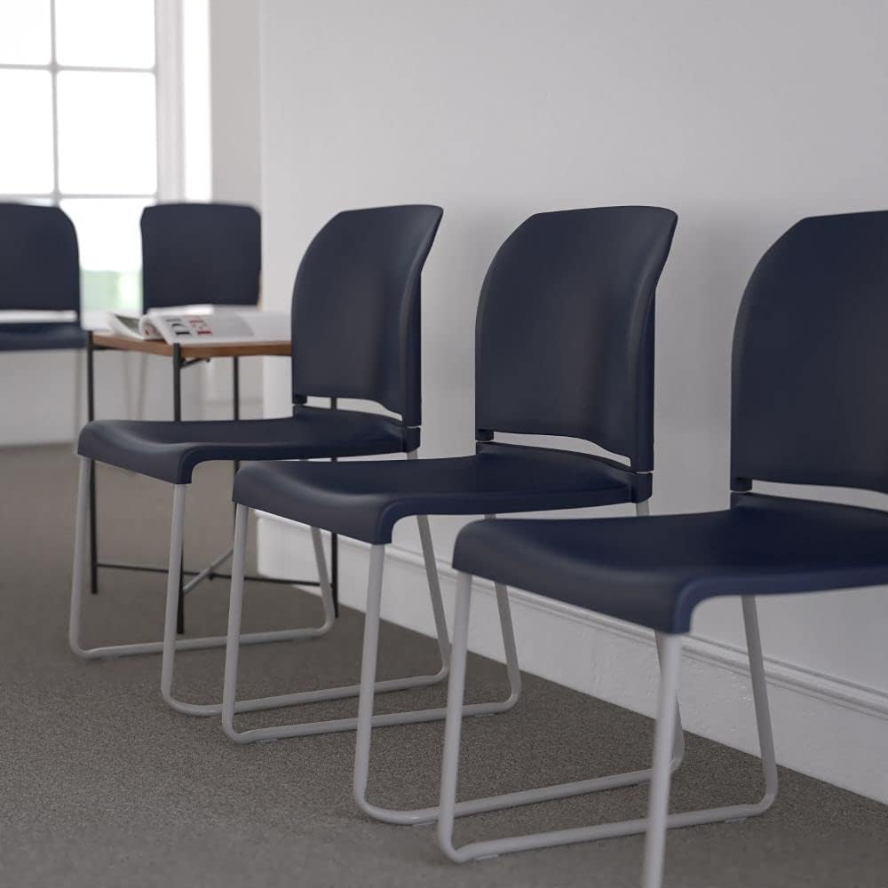 HERCULES Series Navy Full Back Stack Chair with High Capacity