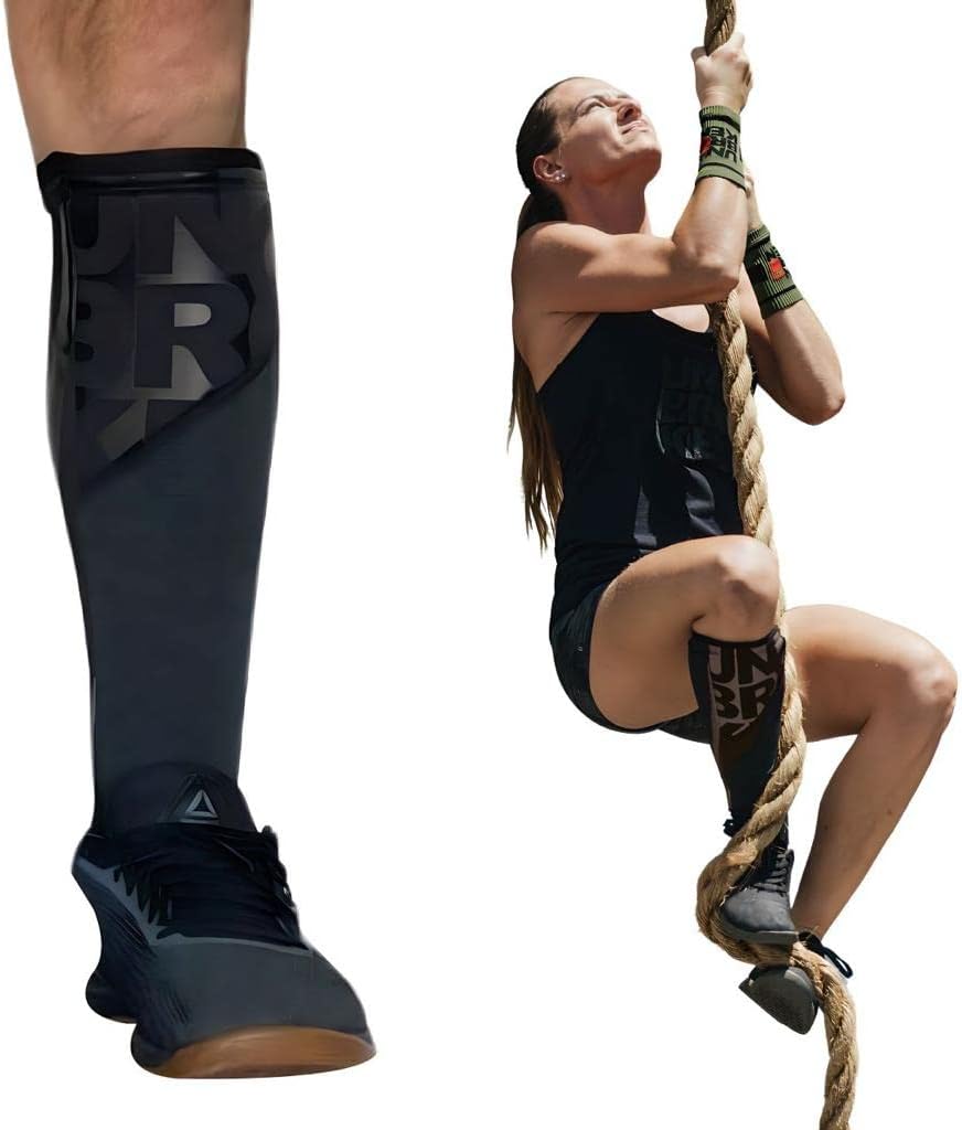 Unbrokenshop Shin Sleeves Pro Black 7mm Neoprene for Weightlifting