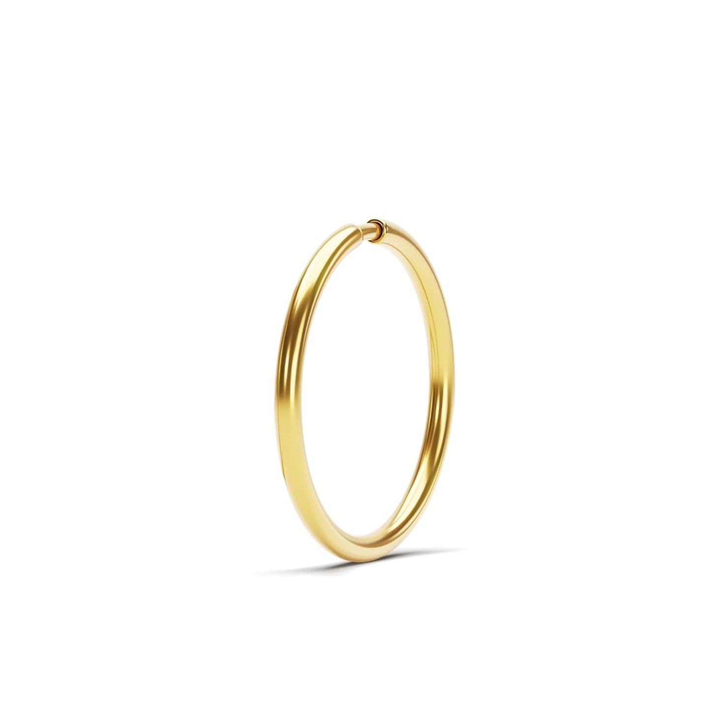 14K Solid Gold Seamless Nose Ring - Minimalist 20 Gauge Hoop