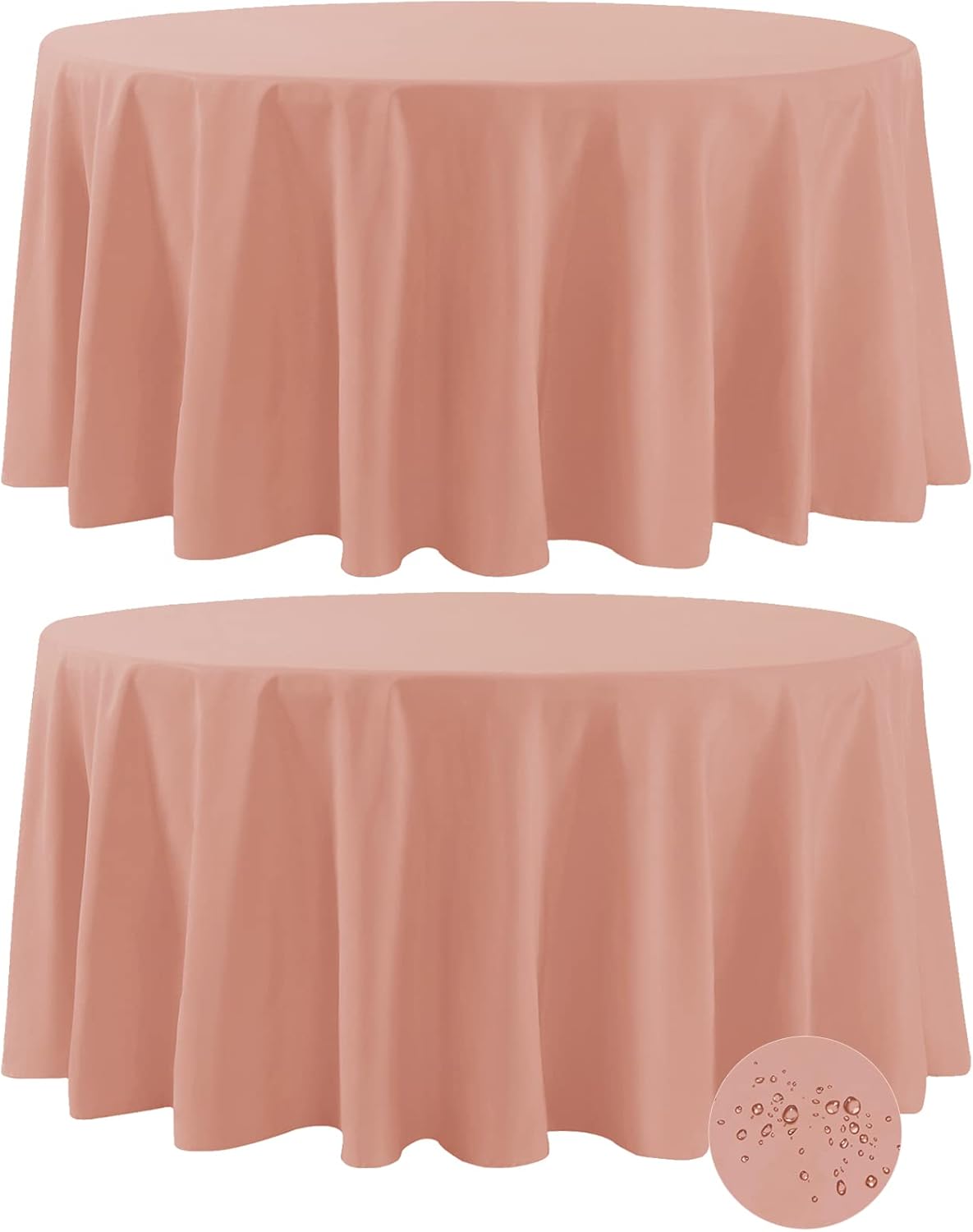 Waterproof Round Tablecloth 120 Inch for Dining and Parties