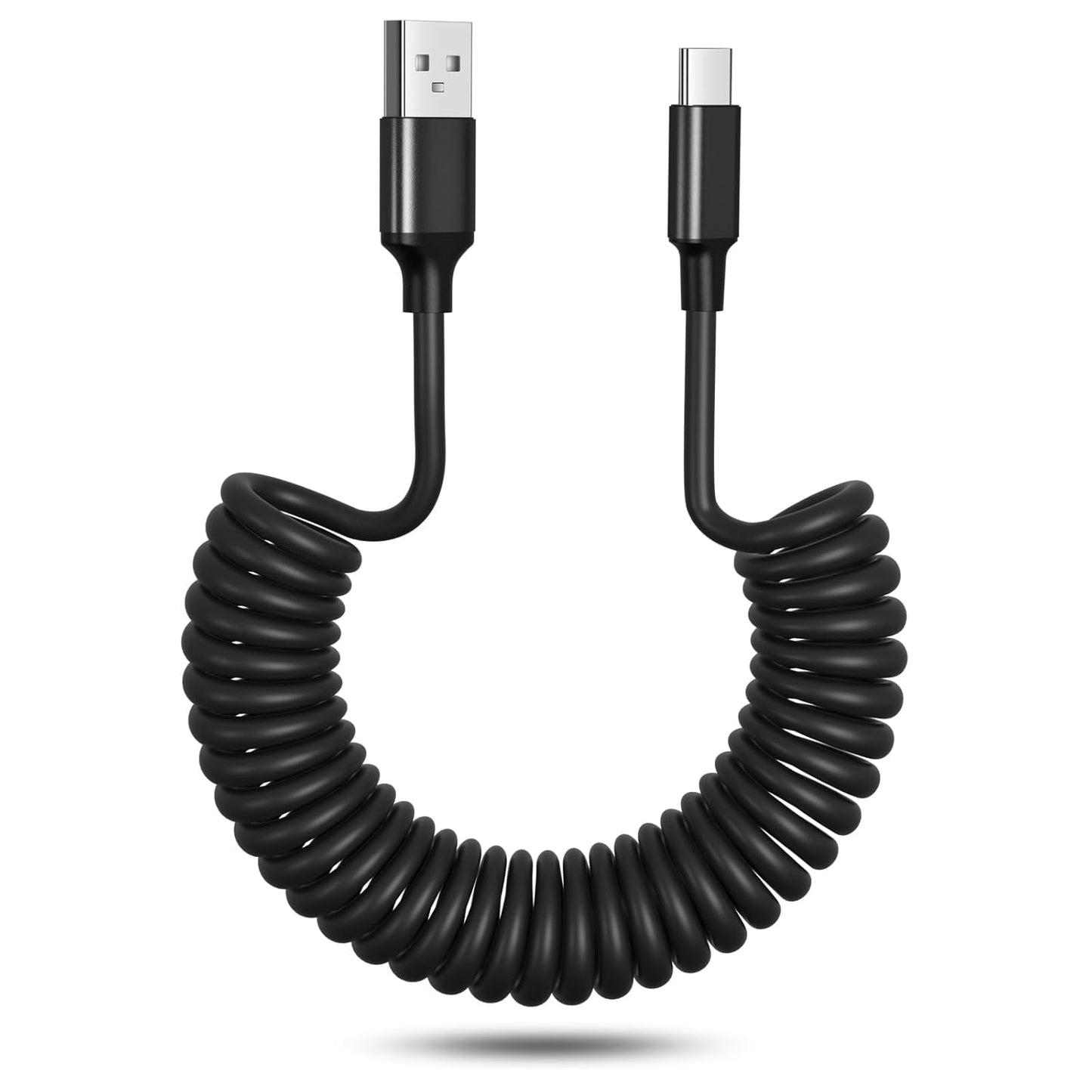 Fast Charge on the Go! OKRAY Coiled USB C Car Cable