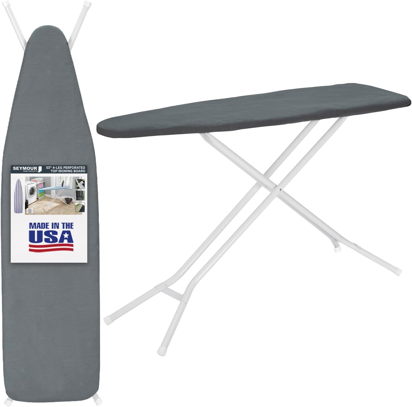 Full Size Ironing Board with Cover & Pad for Home Use