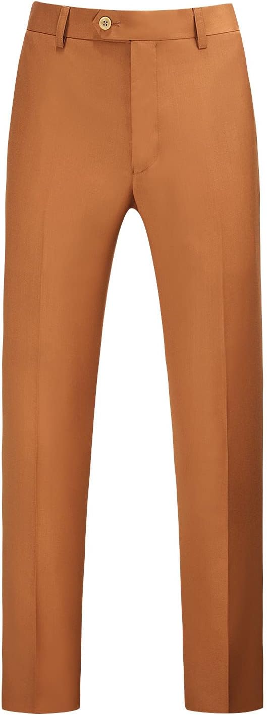 MOGU Mens Front Flat Casual Dress Pants Slim Fit for Style
