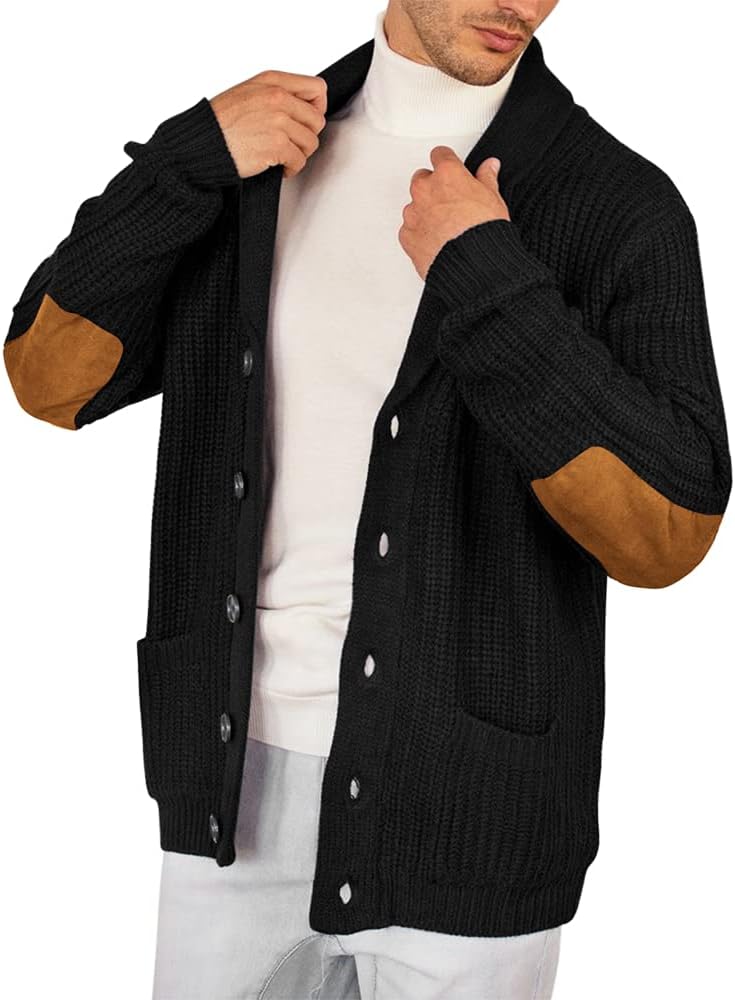 Esobo Men's Shawl Collar Cardigan Sweater for Stylish Comfort