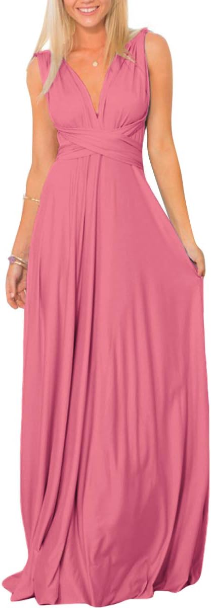 Women Transformer Evening Long Prom Dress Multi-Way Wrap Gown