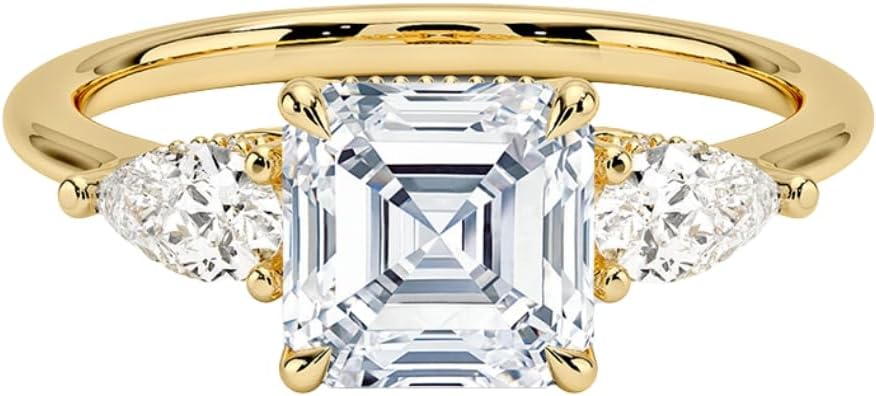 Moissanite Engagement Ring 1.5 ct in Gold & Silver for Women