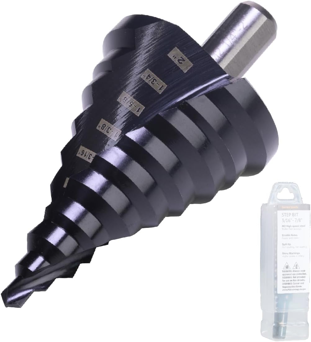 1/4 to 2 Inch Step Drill Bit for Stainless Steel and More