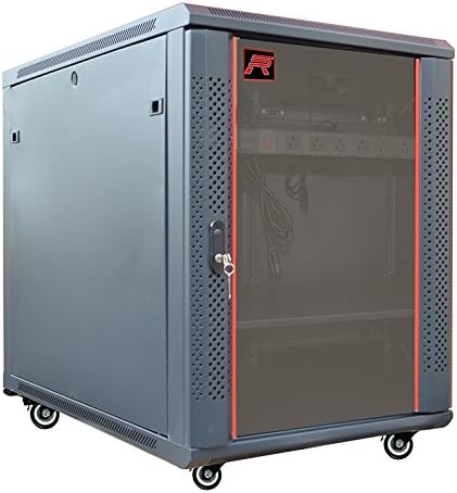 15U Server Rack Cabinet with Locking Data Enclosure and Wheels
