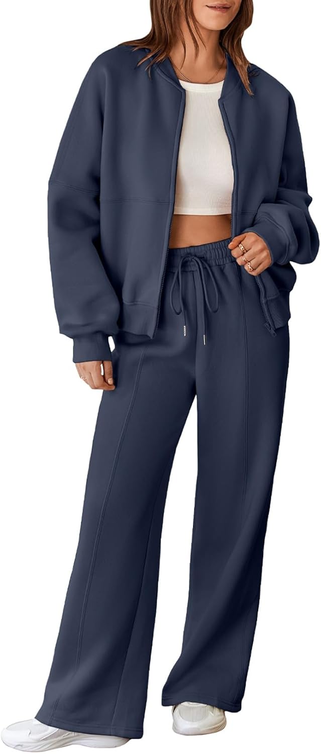 Aleumdr Women's 2 Piece Outfits: Fleece Sweatsuit Set
